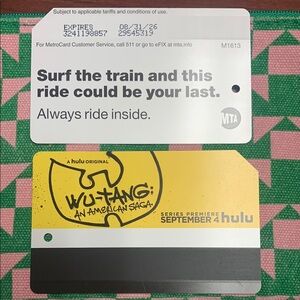 Wu-Tang Hulu Promo metrocard Card with bonus